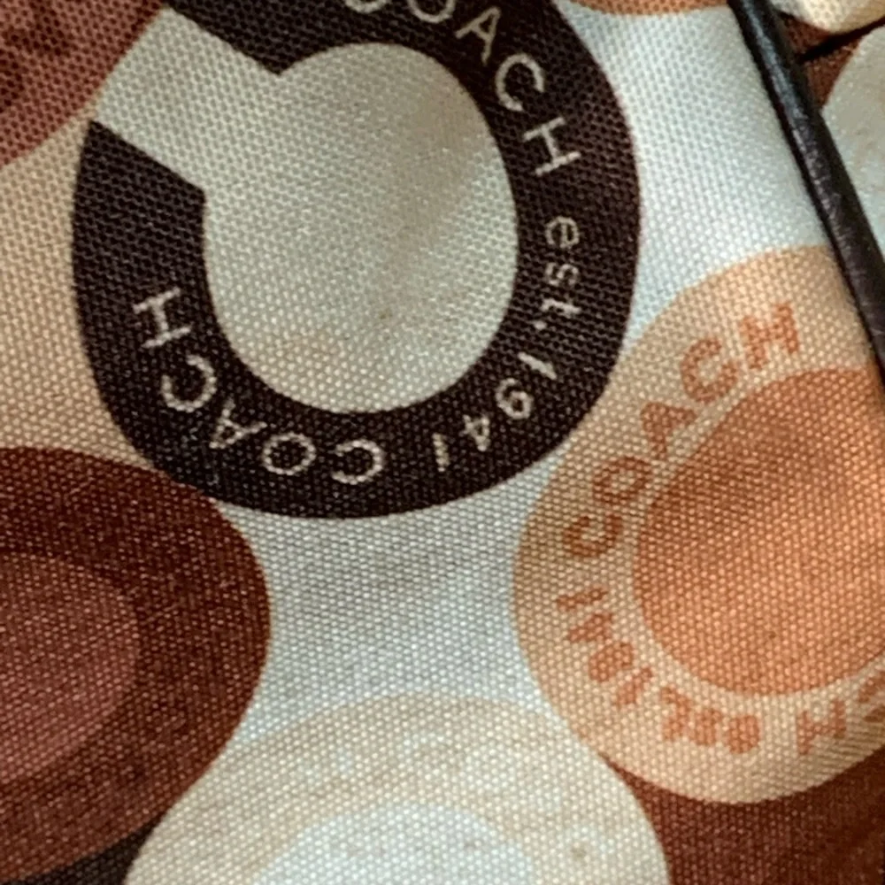 Coach Multicolor Circle Print Shoulder Bag - Brown/Tan/Cream/White - Picture 3 of 14